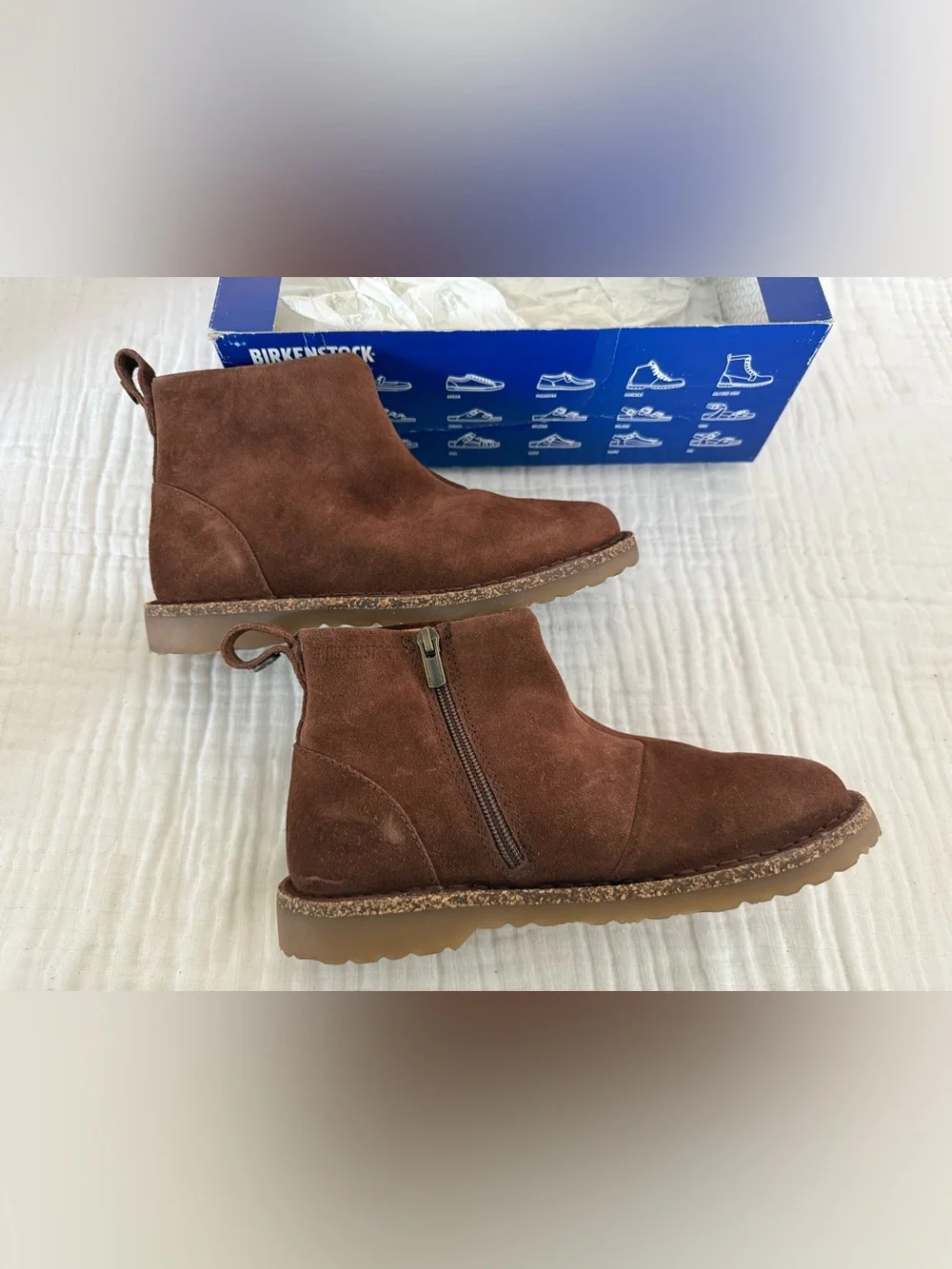 NIB Rare Birkenstock Melrose Suede Leather Booties Size 37 Regular/Wide